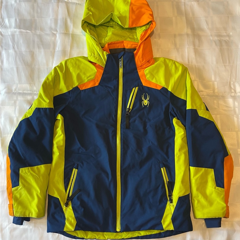 Spyder Puffer Jacket Yellow and Orange Weather-Resistant